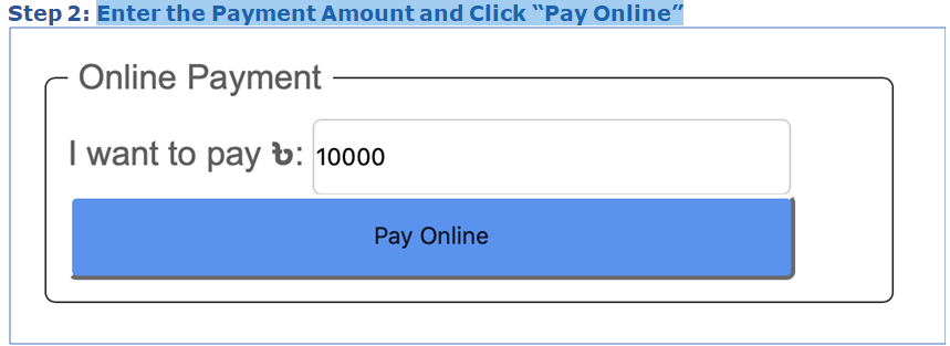 Bill Payment Section